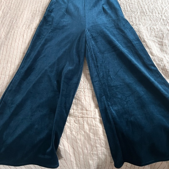 Sapphire Blue Velvet Jumpsuit from Anthropologie - Picture 3 of 7